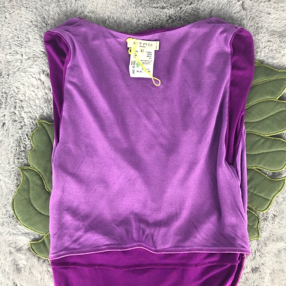 NWOT Etro Purple Deep V Maxi Dress Gown - Picture 10 of 13